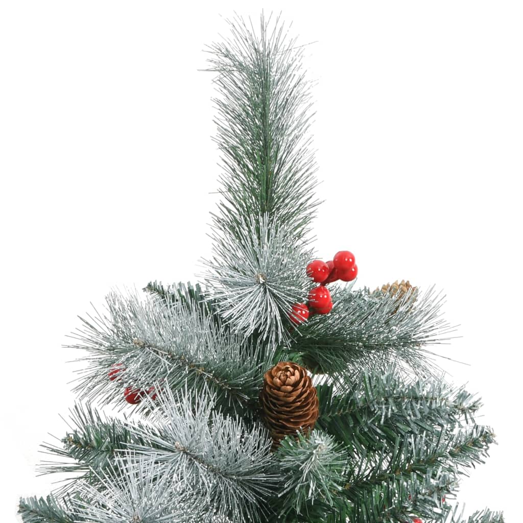 vidaXL Artificial Hinged Christmas Tree with Cones and Berries 240 cm 4