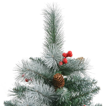 vidaXL Artificial Hinged Christmas Tree with Cones and Berries 240 cm 4