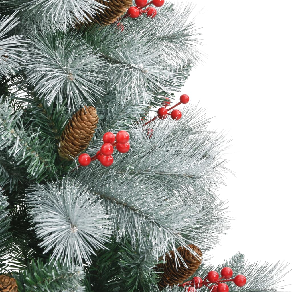 vidaXL Artificial Hinged Christmas Tree with Cones and Berries 240 cm 5