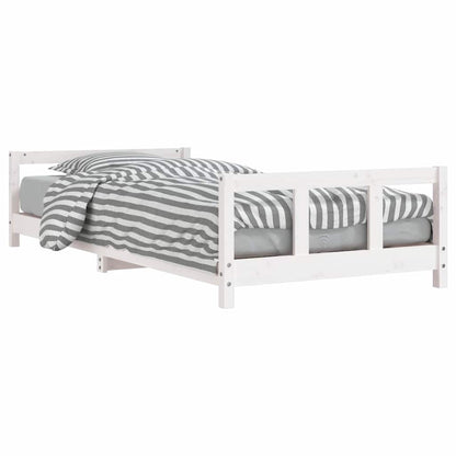 Kids Bed Frame Solid Wood Pine White 90 cm 200 cm