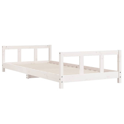 Kids Bed Frame Solid Wood Pine White 90 cm 200 cm