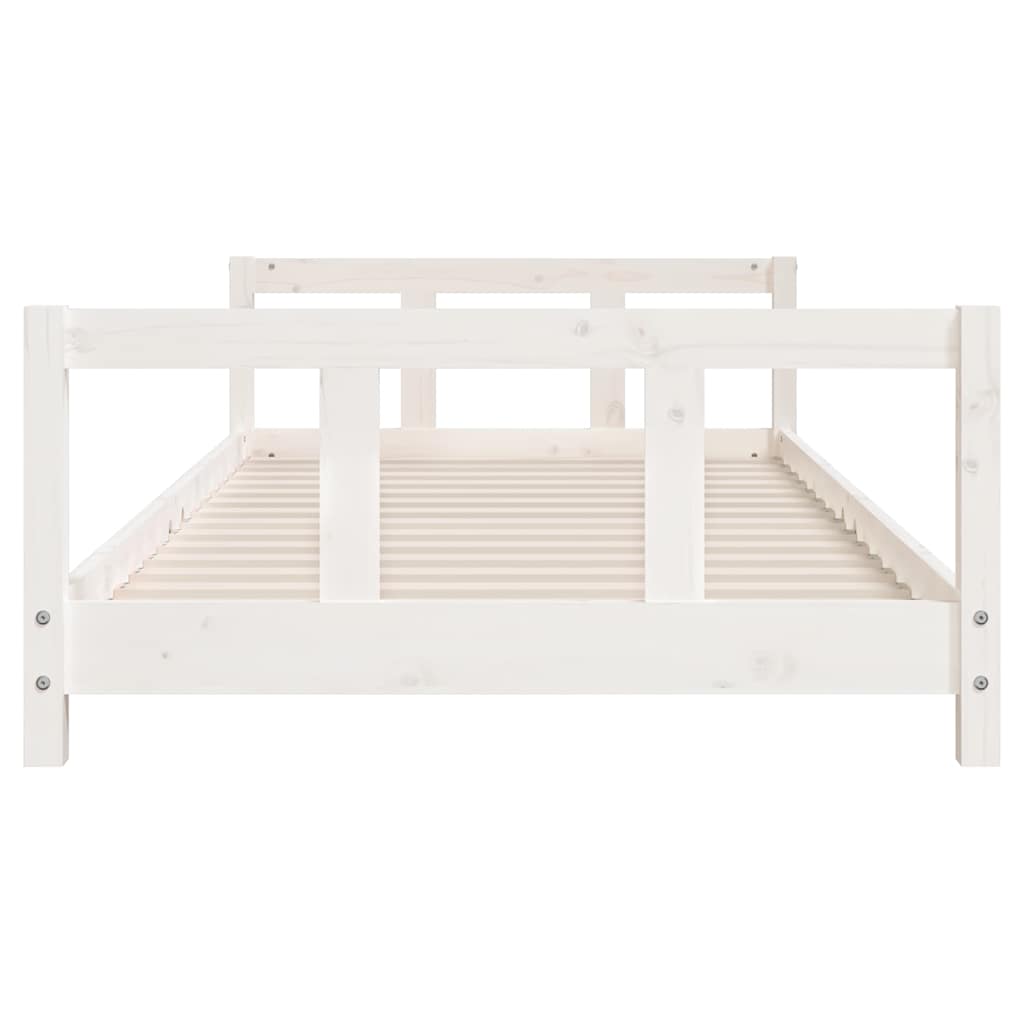 Kids Bed Frame Solid Wood Pine White 90 cm 200 cm