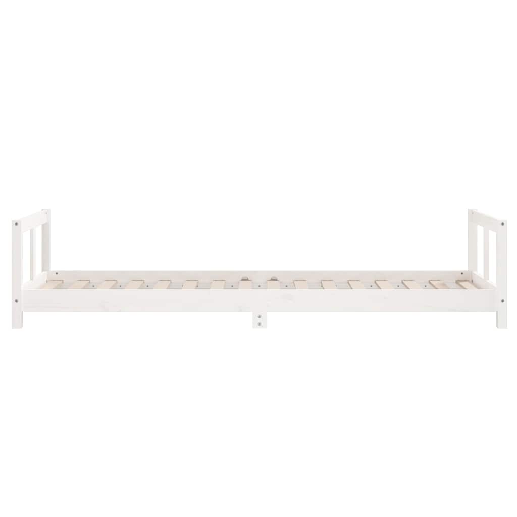 Kids Bed Frame Solid Wood Pine White 90 cm 200 cm