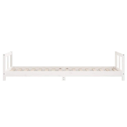 Kids Bed Frame Solid Wood Pine White 90 cm 200 cm