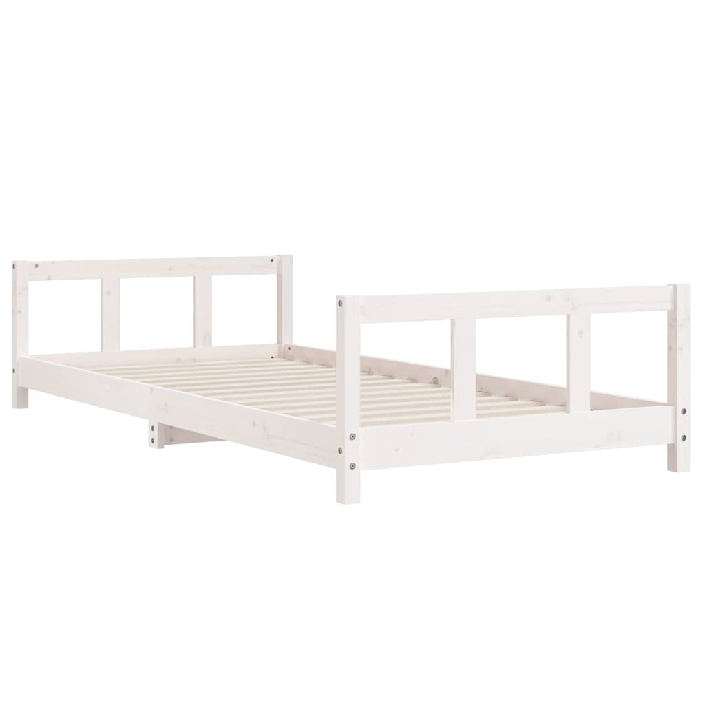 Kids Bed Frame Solid Wood Pine White 90 cm 200 cm