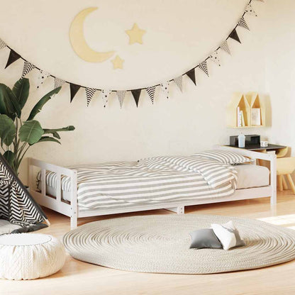 Kids Bed Frame Solid Wood Pine White 90 cm 190 cm