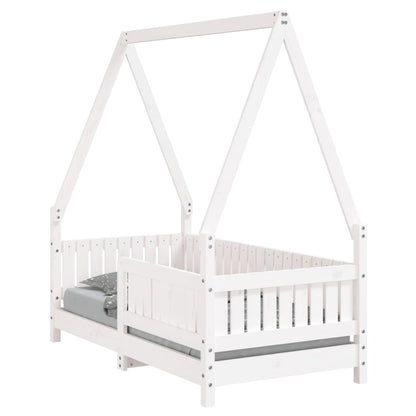 Kids Bed Frame Solid Wood Pine White 70 cm 140 cm