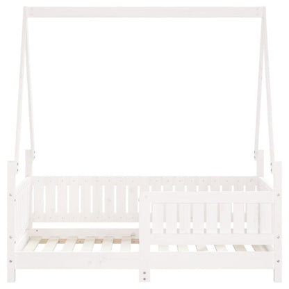 Kids Bed Frame Solid Wood Pine White 70 cm 140 cm