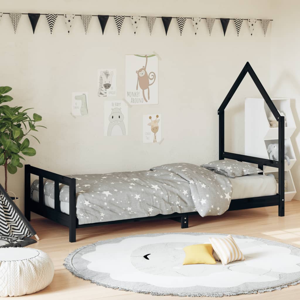 Kids Bed Frame Solid Wood Pine 90 cm 190 cm