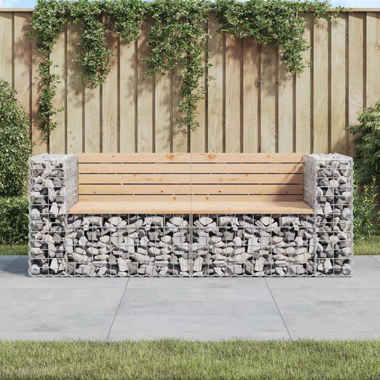 vidaXL Garden Bench Gabion Design 184x71x65.5 cm Solid Wood Pine 1