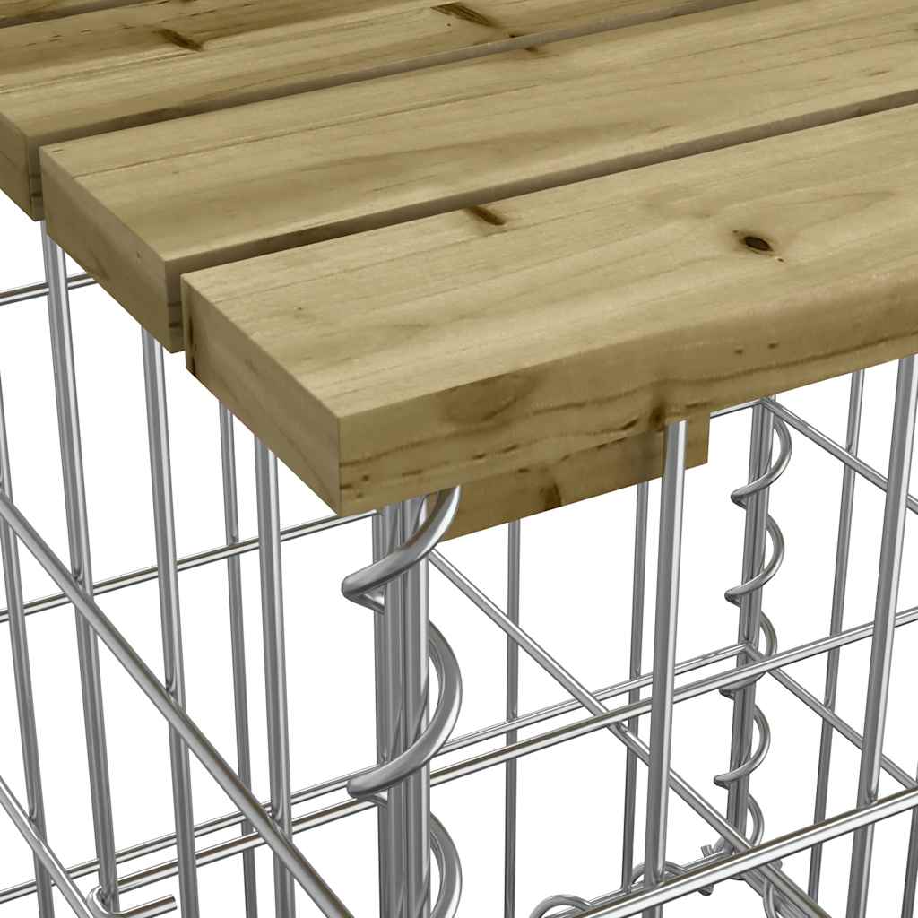 vidaXL Garden Bench Gabion Design 184x71x65.5 cm Impregnated Wood Pine 5