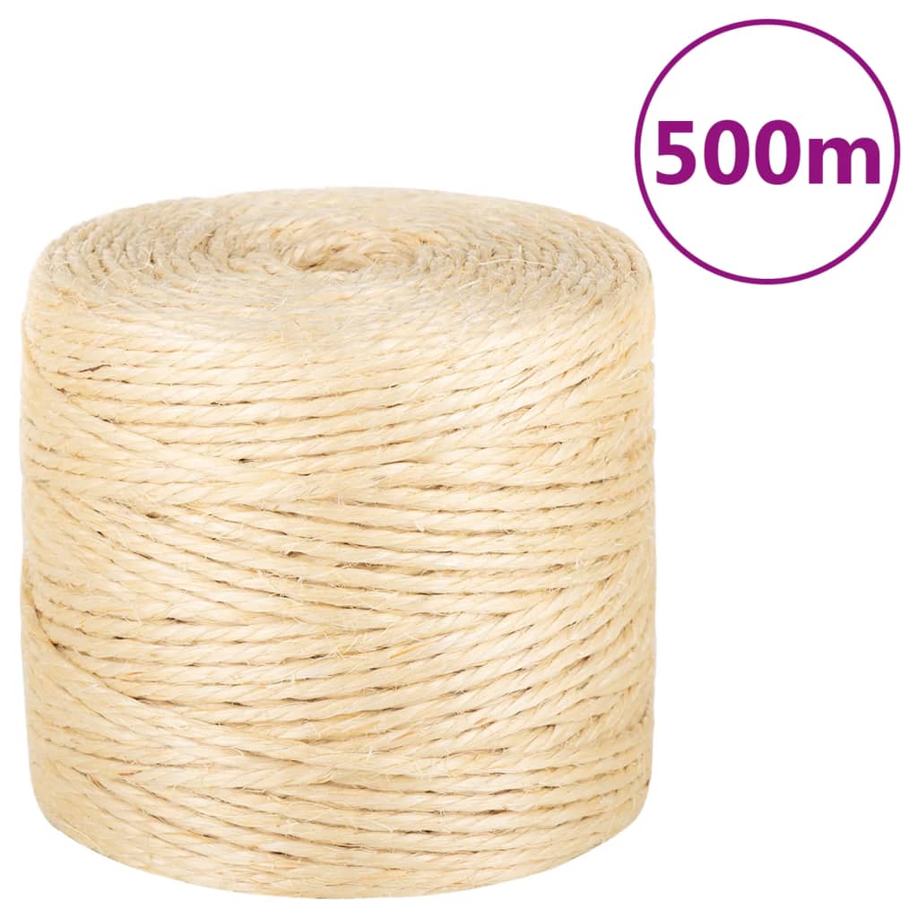 Rope 100% Sisal Length 500 m 4 mm