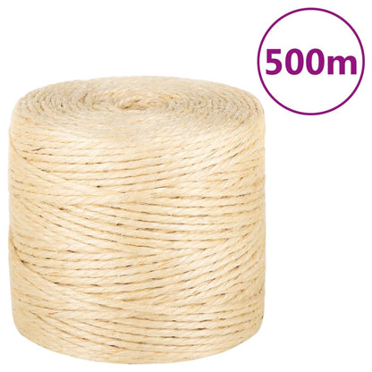 Rope 100% Sisal Length 500 m 4 mm