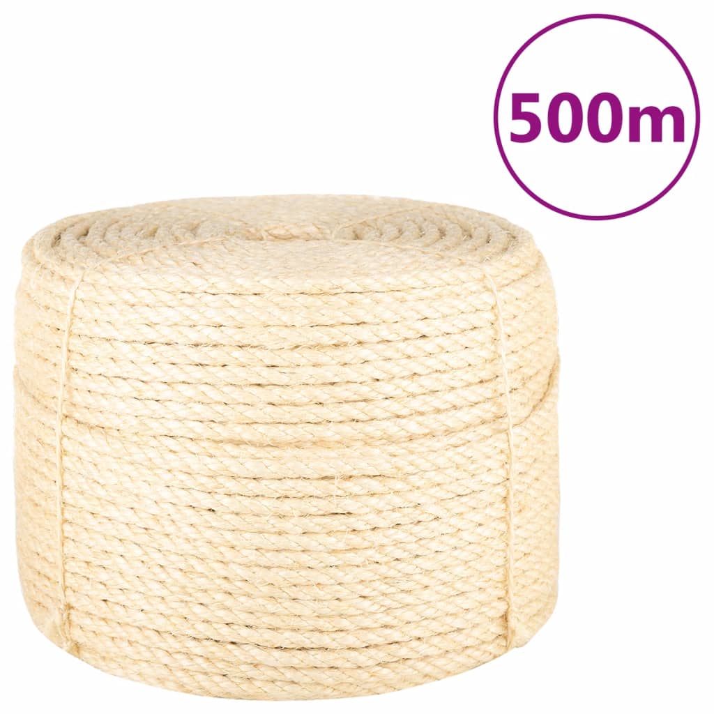 vidaXL Rope 100% Sisal 10 mm 500 m 1