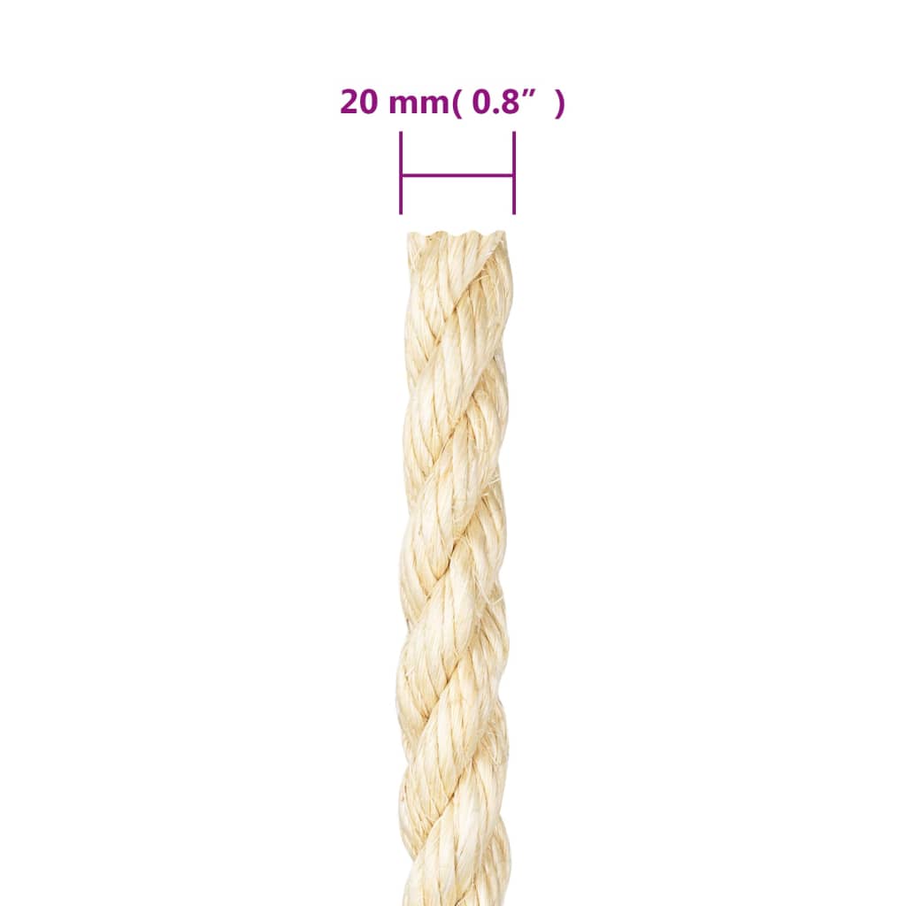 Rope 100% Sisal Length 25 m 20 mm