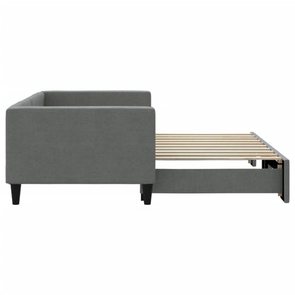 vidaXL Daybed with Trundle without Mattress Dark Grey 90x190 cm 4