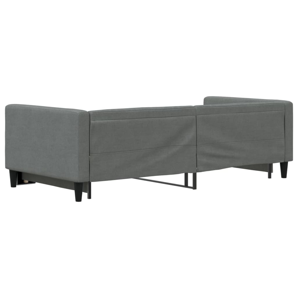 vidaXL Daybed with Trundle without Mattress Dark Grey 90x190 cm 5