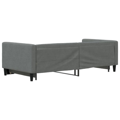 vidaXL Daybed with Trundle without Mattress Dark Grey 90x190 cm 5
