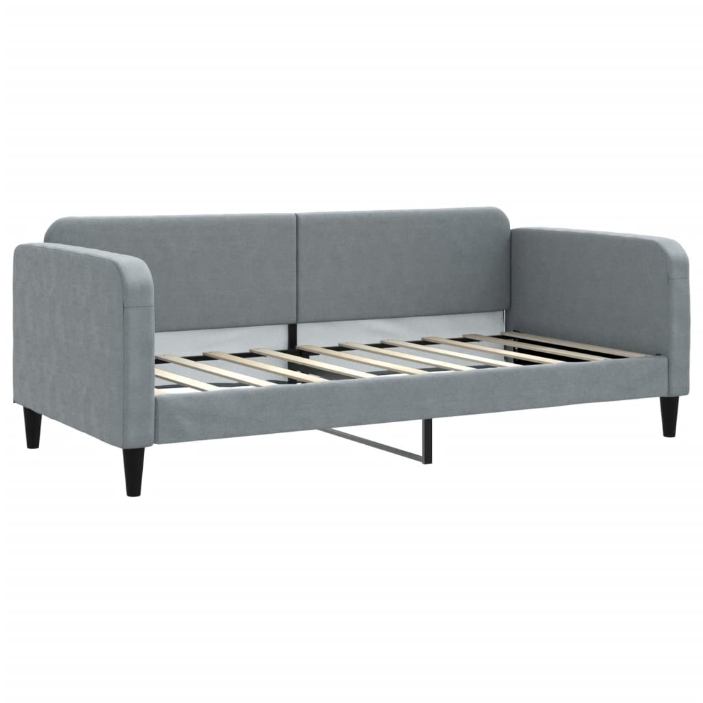 vidaXL Daybed with Trundle without Mattress Light Grey 90x190 cm 4