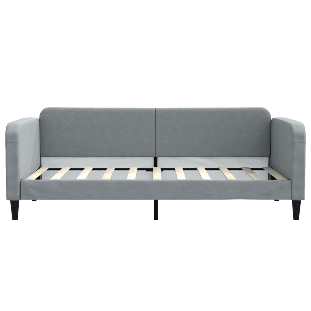 vidaXL Daybed with Trundle without Mattress Light Grey 90x190 cm 5