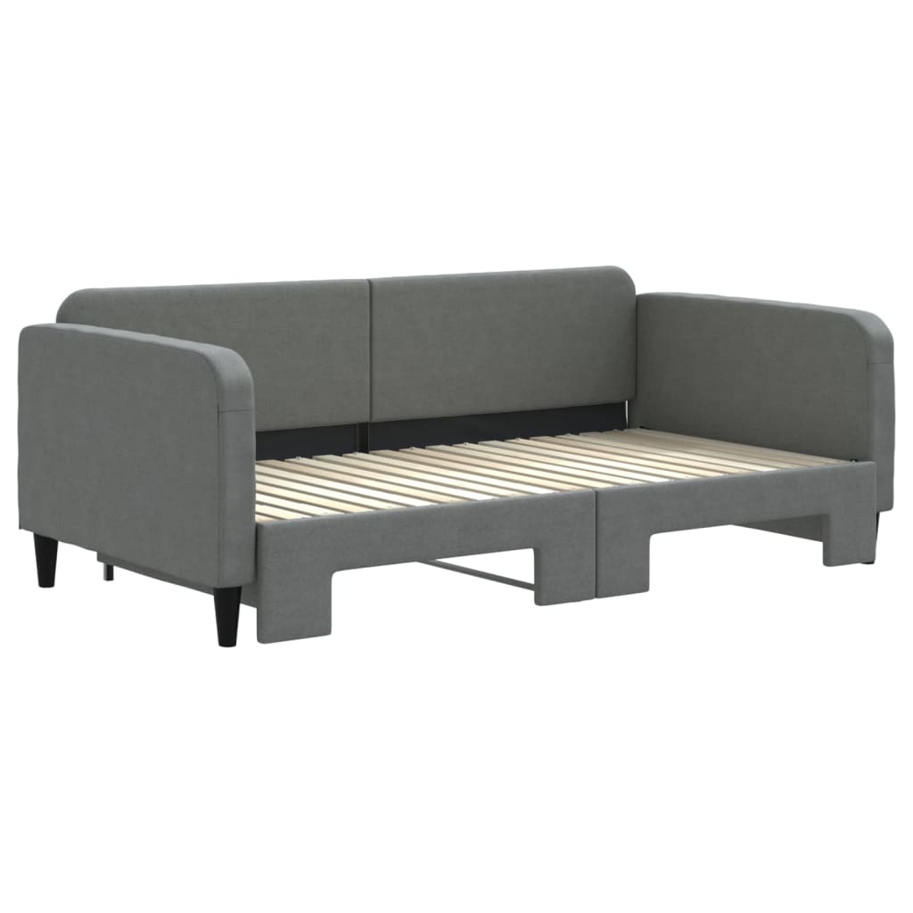 vidaXL Daybed with Trundle without Mattress Dark Grey 90x190 cm 3