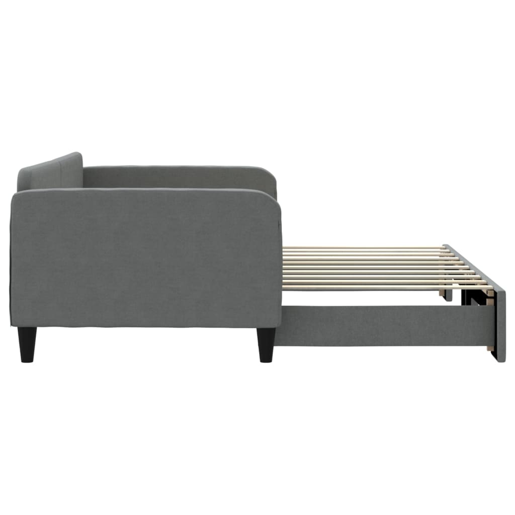 vidaXL Daybed with Trundle without Mattress Dark Grey 90x190 cm 4