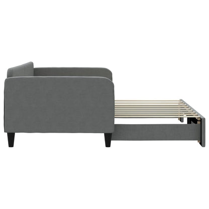 vidaXL Daybed with Trundle without Mattress Dark Grey 90x190 cm 4