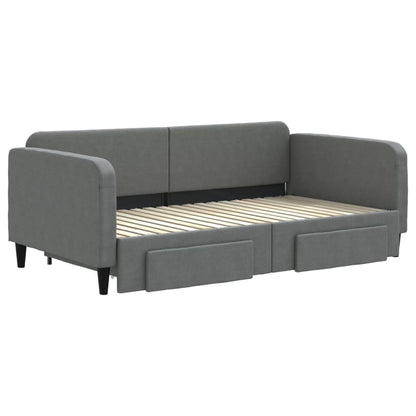 vidaXL Daybed with Trundle&Drawers without Mattress Dark Grey 90x190cm 3