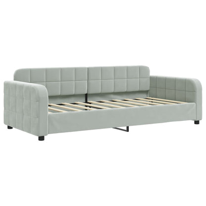 vidaXL Daybed with Trundle&Drawers without Mattress Light Grey 90x190 cm 4