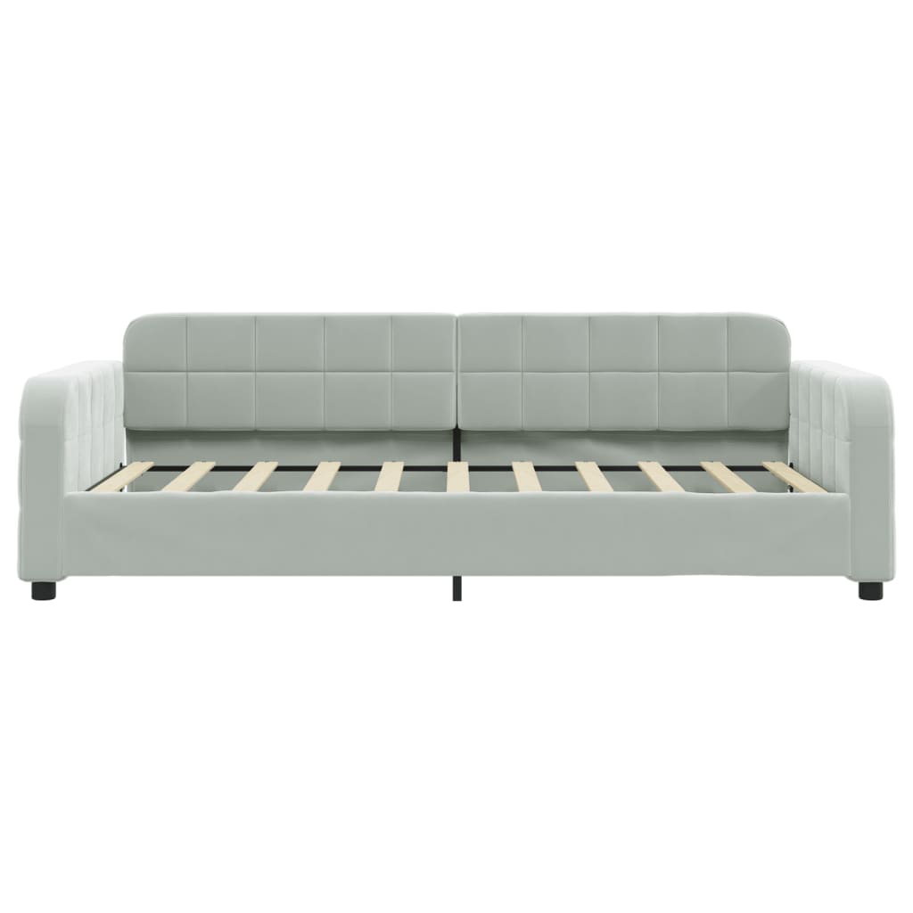 vidaXL Daybed with Trundle&Drawers without Mattress Light Grey 90x190 cm 5