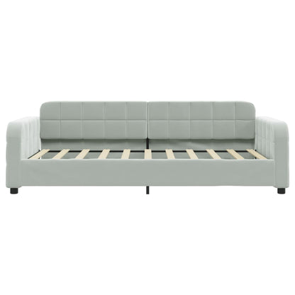 vidaXL Daybed with Trundle&Drawers without Mattress Light Grey 90x190 cm 5