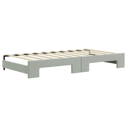 vidaXL Daybed with Trundle&Drawers without Mattress Light Grey 90x190 cm 6