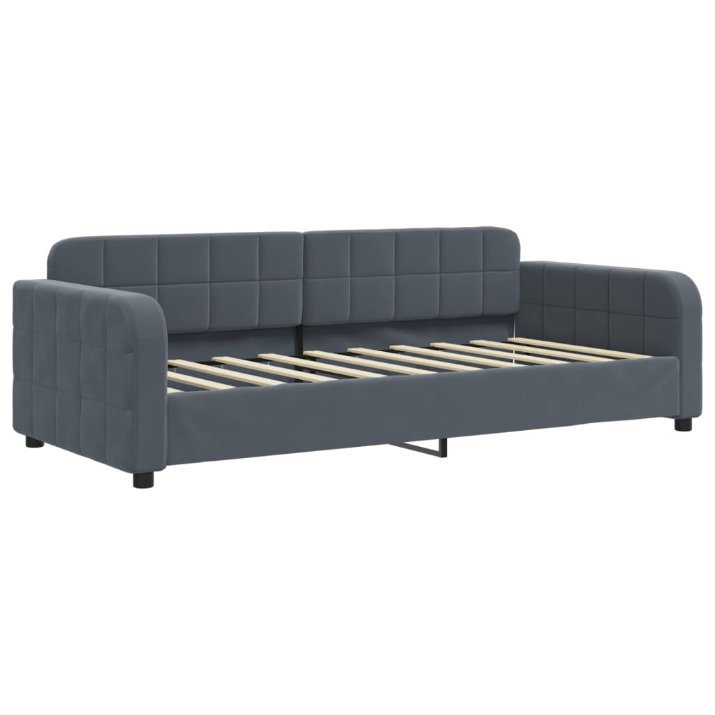 vidaXL Daybed with Trundle&Drawers without Mattress Dark Grey 90x190 cm 4