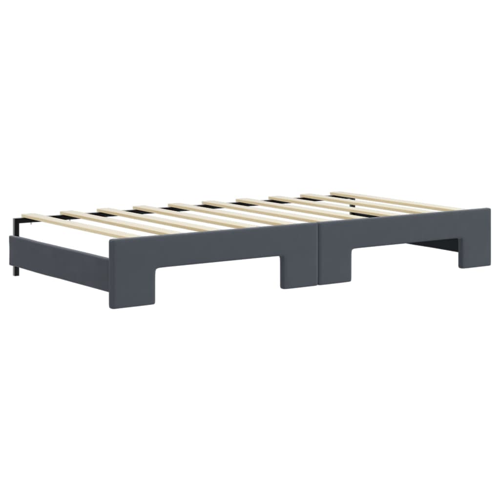 vidaXL Daybed with Trundle&Drawers without Mattress Dark Grey 90x190 cm 6