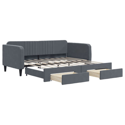 vidaXL Daybed with Trundle&Drawers without Mattress Dark Grey 90x190cm 2