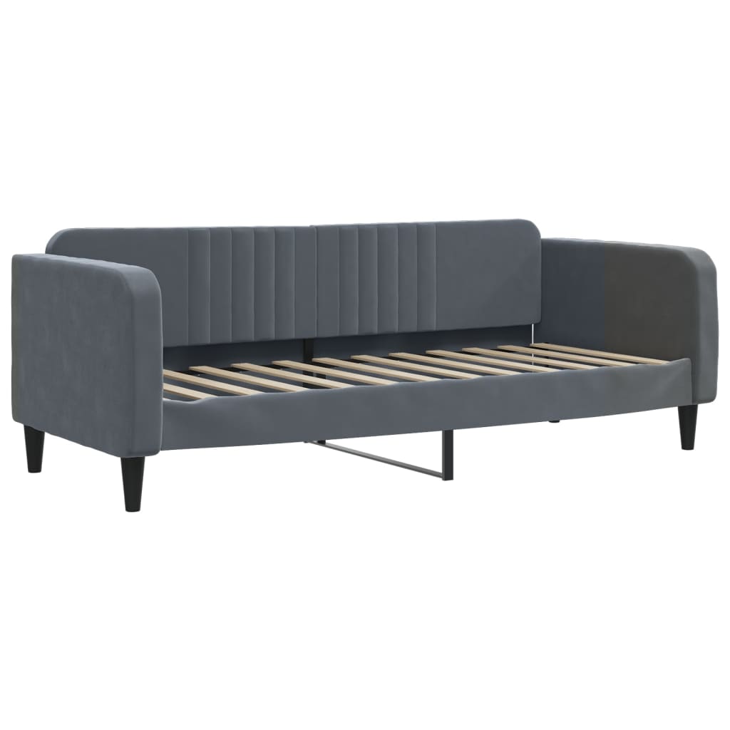 vidaXL Daybed with Trundle&Drawers without Mattress Dark Grey 90x190cm 4