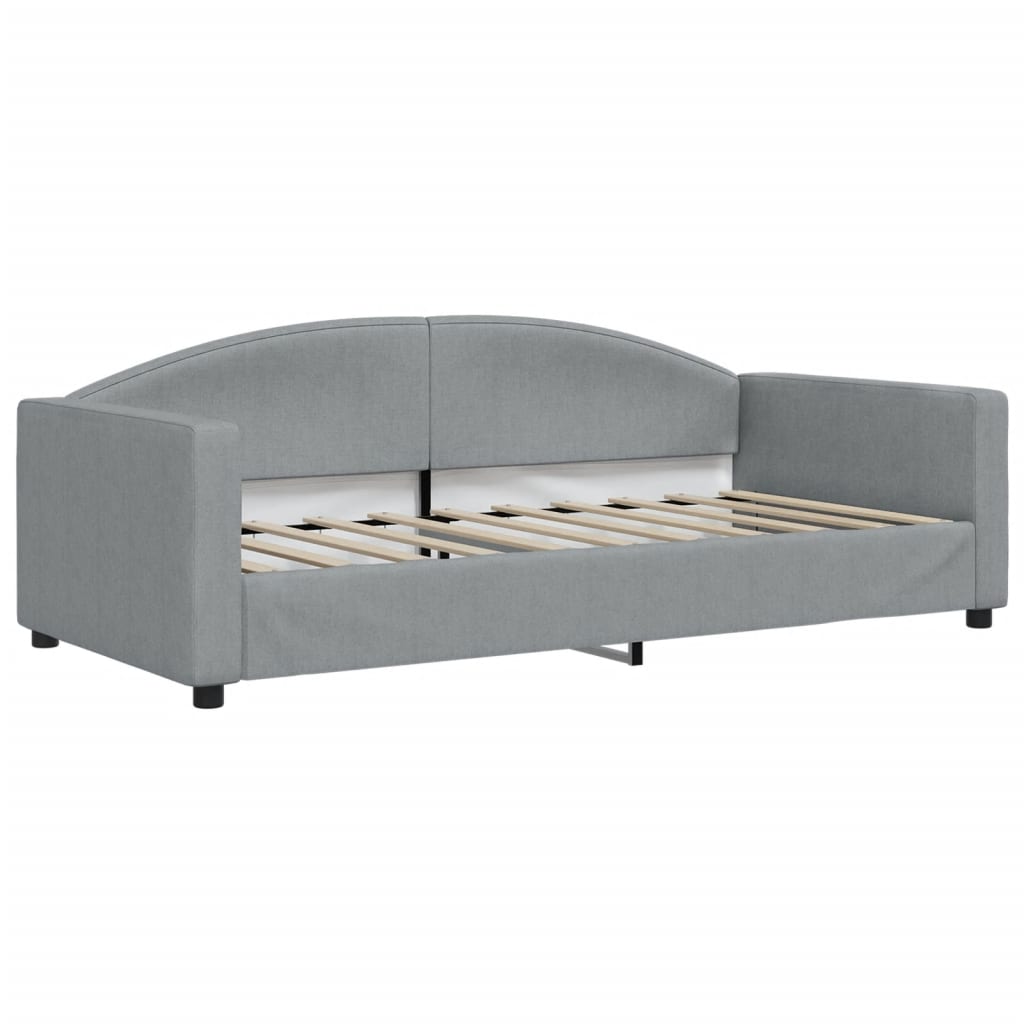 vidaXL Daybed with Trundle without Mattress Light Grey 90x190 cm 4