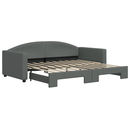 vidaXL Daybed with Trundle without Mattress Dark Grey 90x190 cm 2