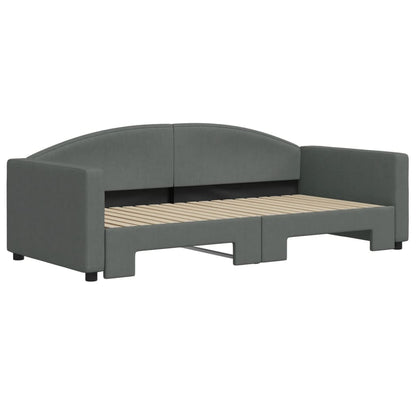 vidaXL Daybed with Trundle without Mattress Dark Grey 90x190 cm 3