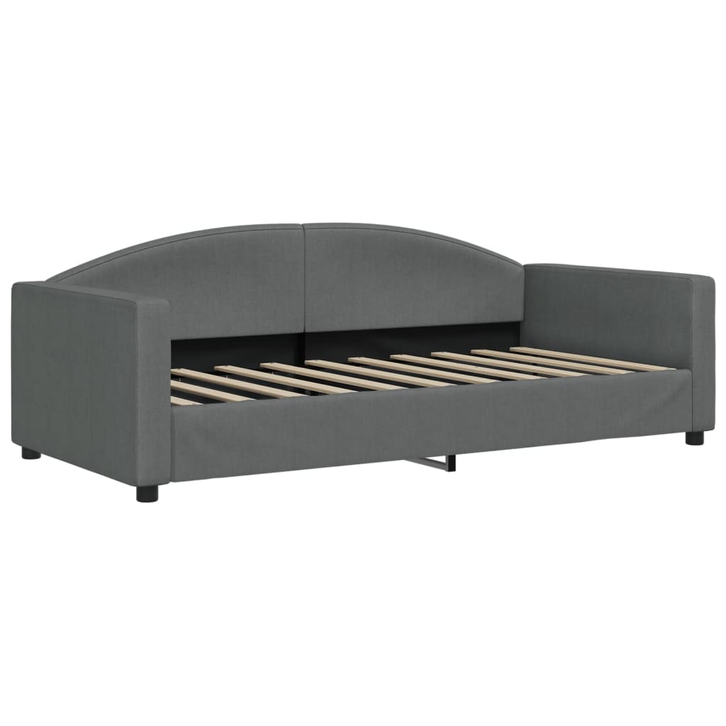vidaXL Daybed with Trundle without Mattress Dark Grey 90x190 cm 6