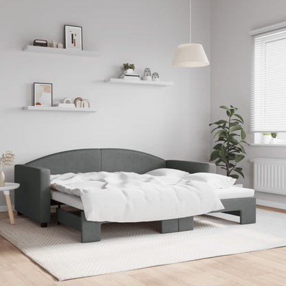 vidaXL Daybed with Trundle without Mattress Dark Grey 90x190 cm 1