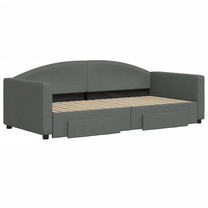 vidaXL Daybed with Trundle&Drawers without Mattress Dark Grey 90x190cm 3