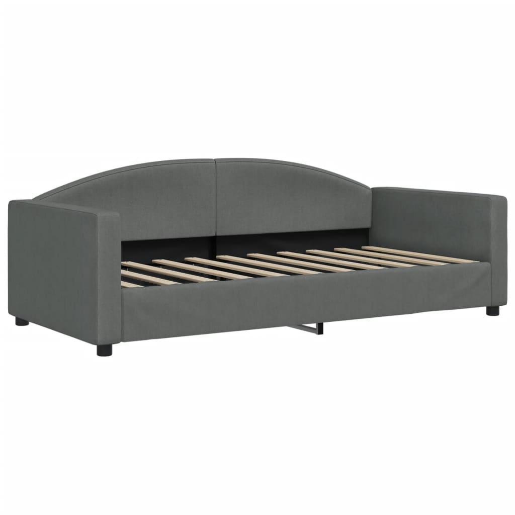 vidaXL Daybed with Trundle&Drawers without Mattress Dark Grey 90x190cm 4