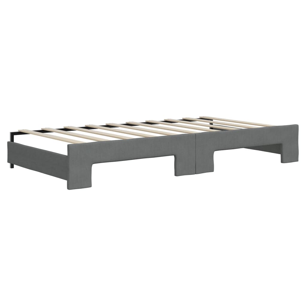 vidaXL Daybed with Trundle&Drawers without Mattress Dark Grey 90x190cm 5