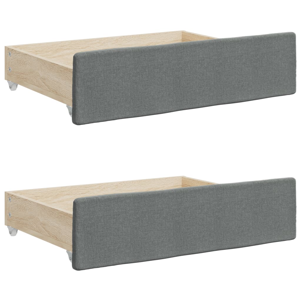 vidaXL Daybed with Trundle&Drawers without Mattress Dark Grey 90x190cm 6