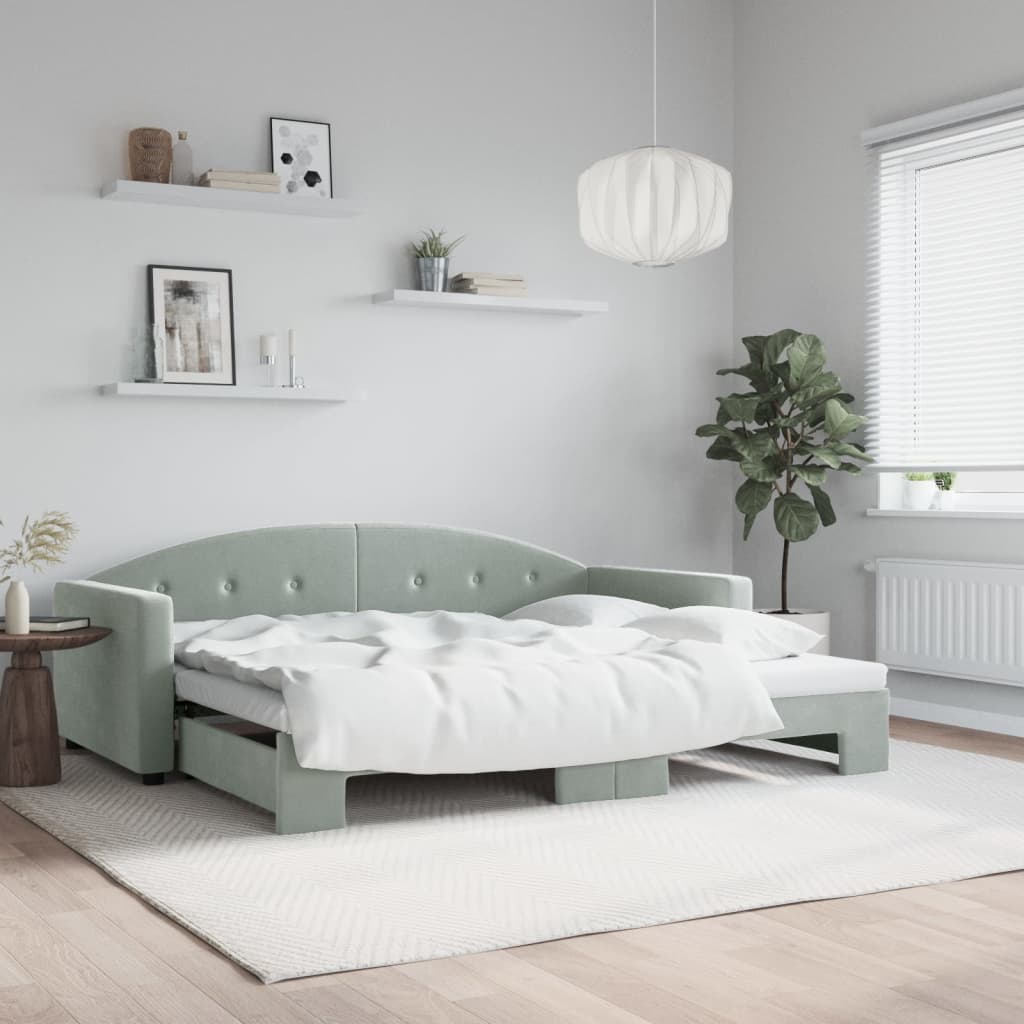 Daybed 90x190 cm Velvet With trundle