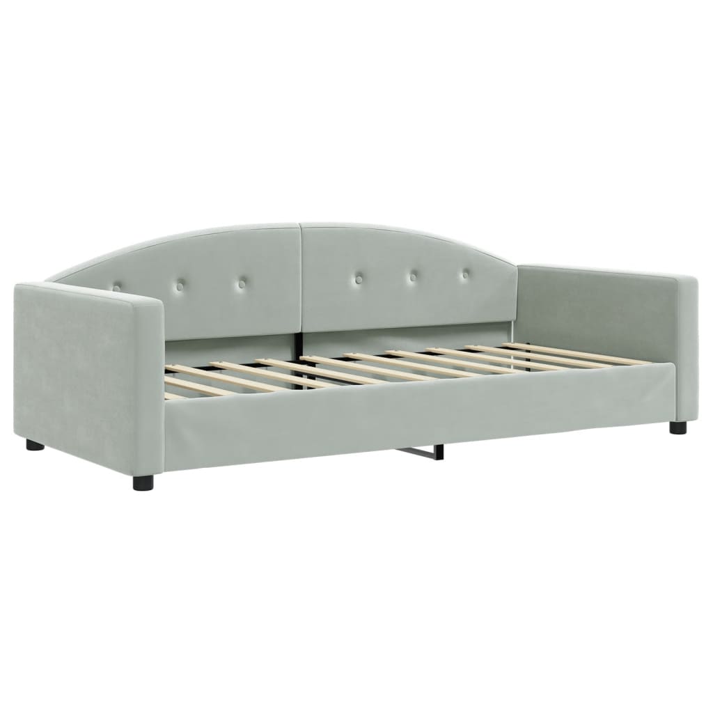 vidaXL Daybed with Trundle&Drawers without Mattress Light Grey 90x190 cm 4