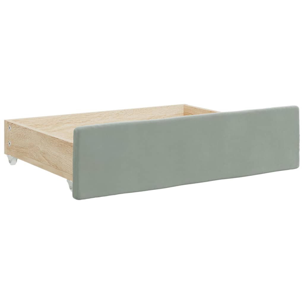 vidaXL Daybed with Trundle&Drawers without Mattress Light Grey 90x190 cm 6