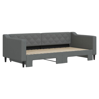 vidaXL Daybed with Trundle without Mattress Dark Grey 90x190 cm 3
