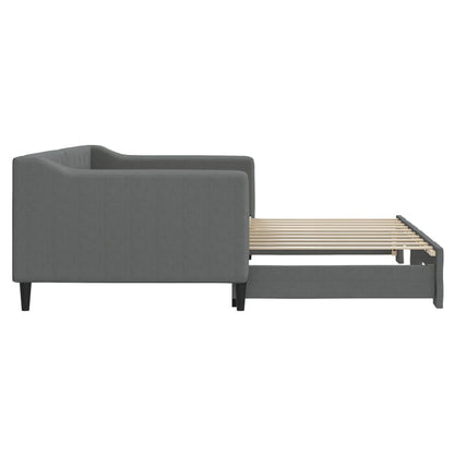 vidaXL Daybed with Trundle without Mattress Dark Grey 90x190 cm 4